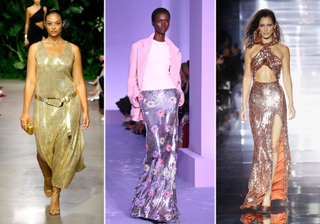 Crystal and sequin embellishments seen on the runway at New York Fashion Week.