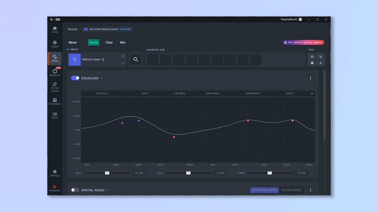 The SteelSeries GG app