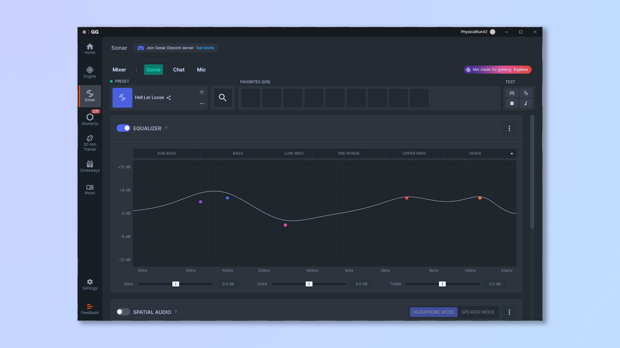 The SteelSeries GG app