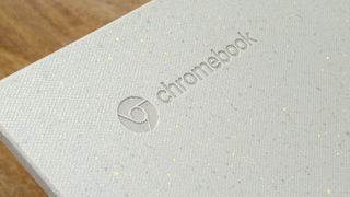 Acer Chromebook Vero 514 review; a close up of a Chromebook logo