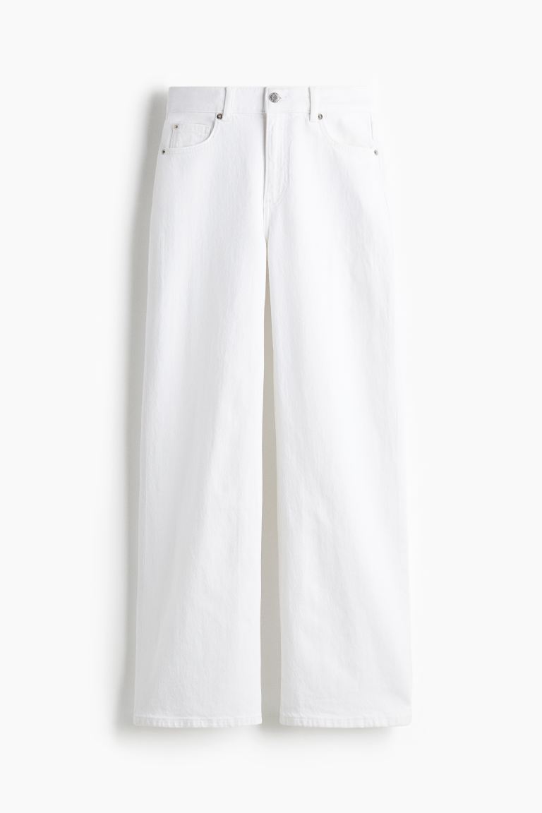 White Wide High-Waisted Jeans