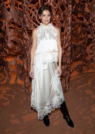 Katie Holmes at Ulla Johnson's Fall/Winter 2024 show for New York Fashion Week