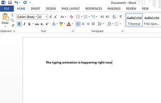 Microsoft Office 2013's annoying typing animation