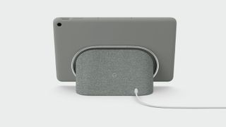 Google Pixel Tablet from behind, on dock
