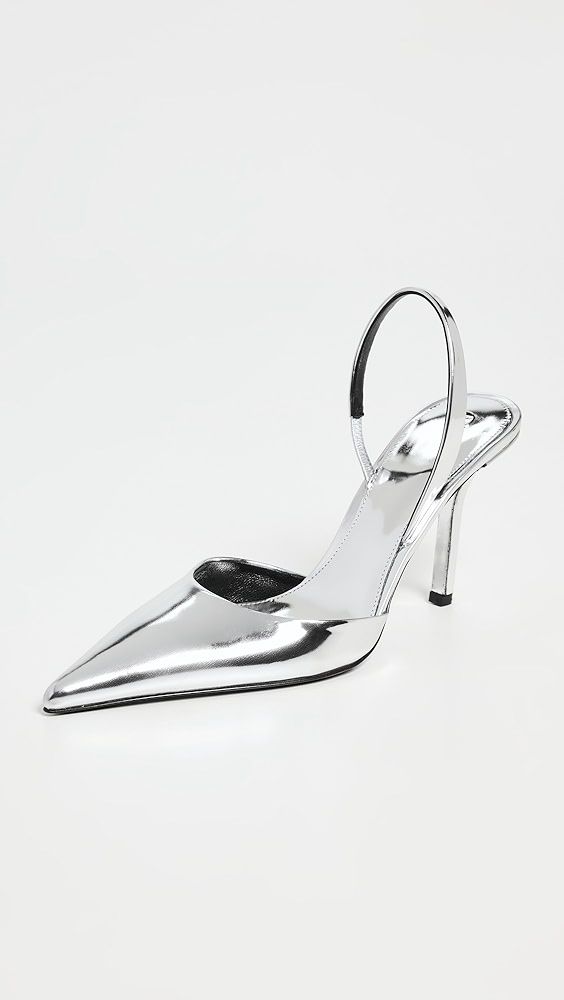 Proenza Schouler Slash Slingback Pumps in Mirrored Metallic