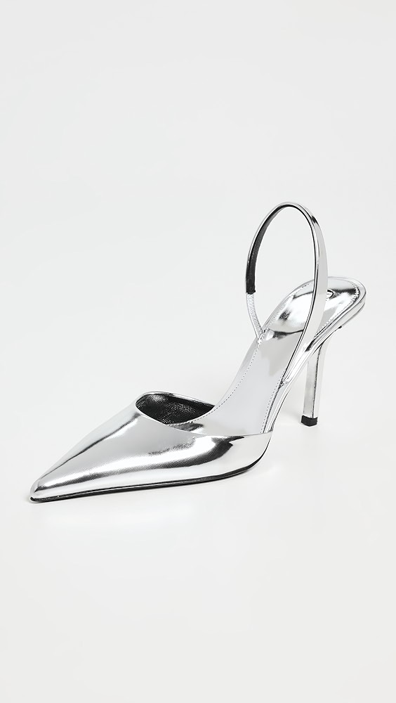 Proenza Schouler Slash Slingback Pumps in Mirrored Metallic