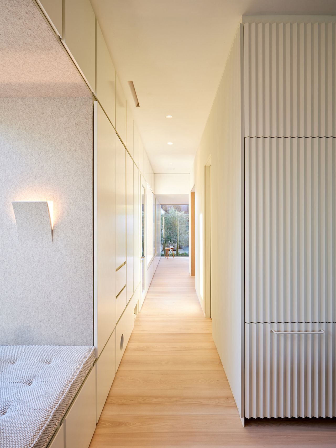 a hallway with a hidden litterbox