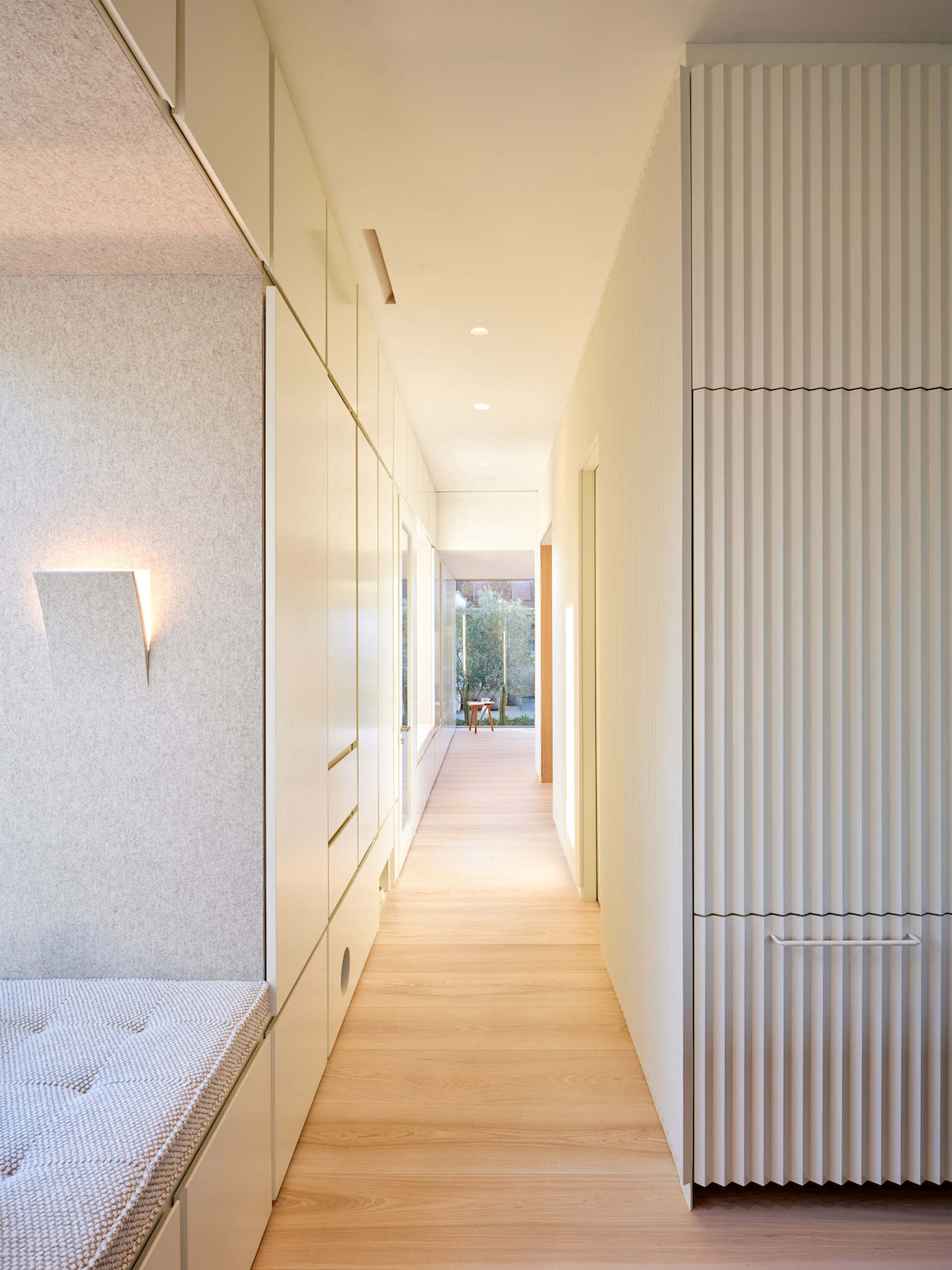 a hallway with a hidden litterbox