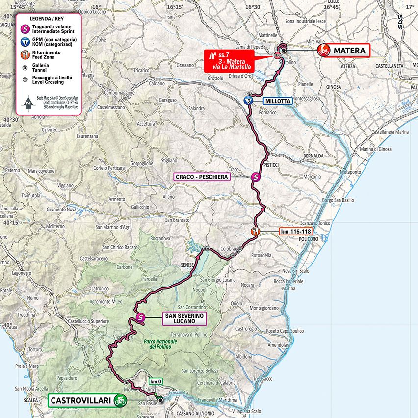 2020 Giro d'Italia stage 6 map