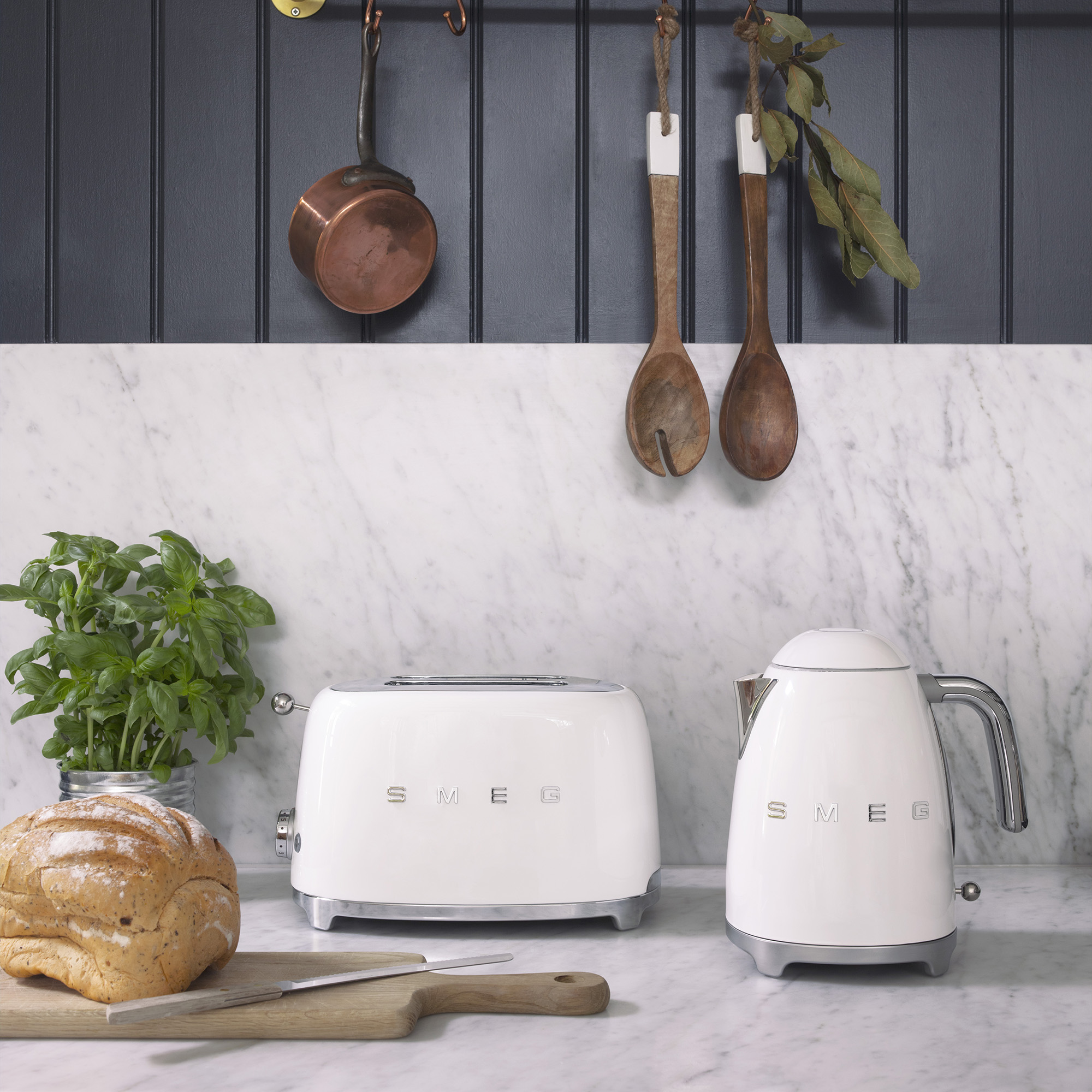 Smeg cream kettle and toaster
