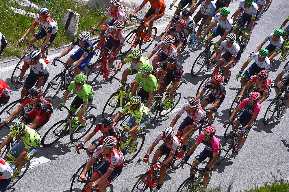 The peloton in action during stage 5 at the Tour de Suisse