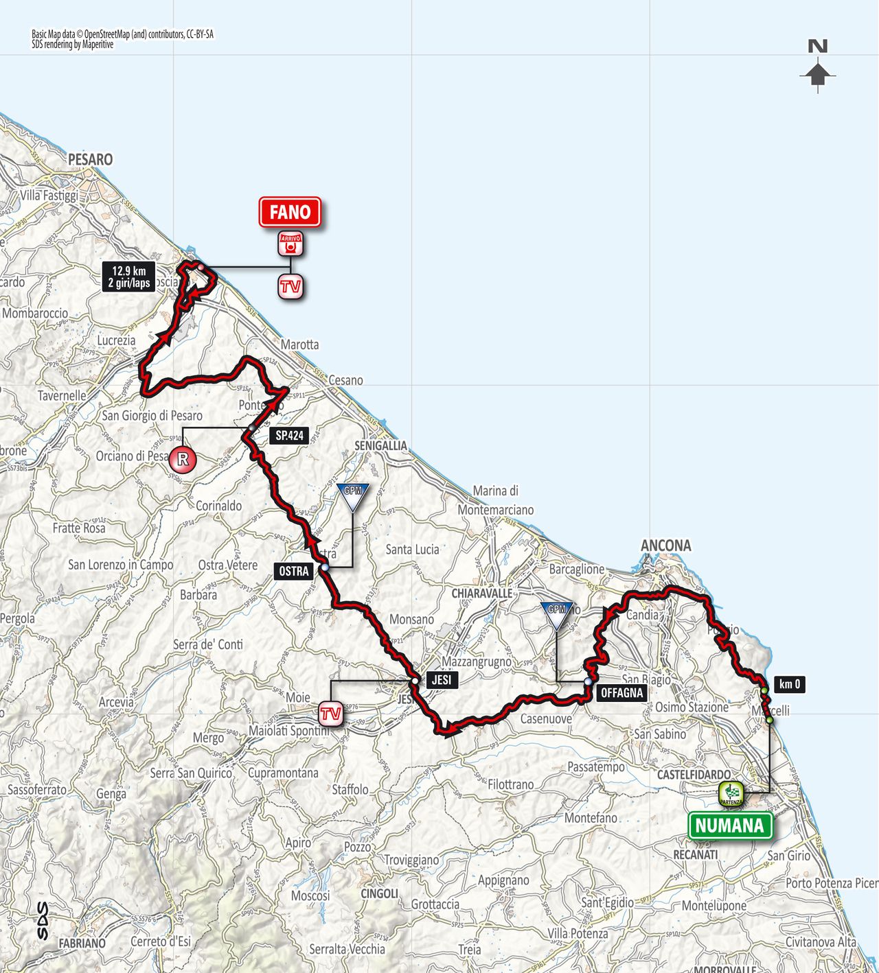 Tirreno-Adriatico stage 6: Numana-Fano
