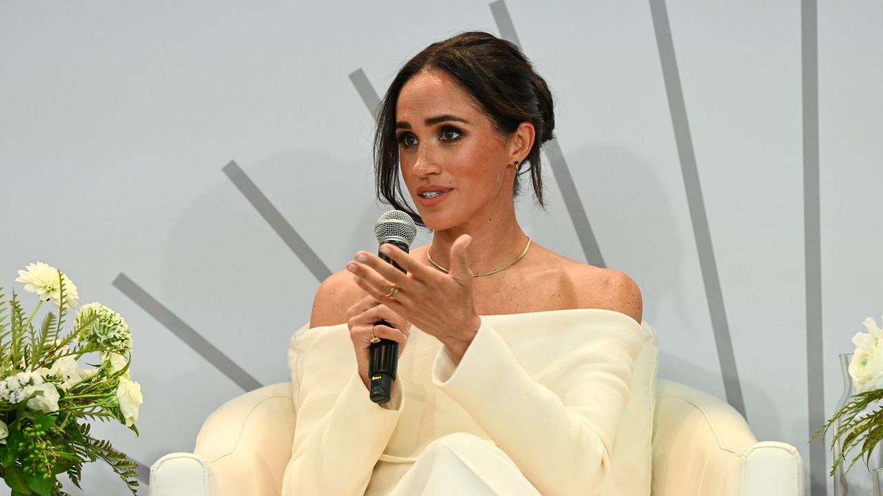 Meghan Markle admits she&#039;s &#039;frightened&#039; for Archie and Lilibet&#039;s futures - Meghan, Duchess of Sussex speaks onstage at The Archewell Foundation Parents’ Summit: Mental Wellness in the Digital Age during Project Healthy Minds&#039; World Mental Health Day Festival 2023 at Hudson Yards on October 10, 2023 in New York City.