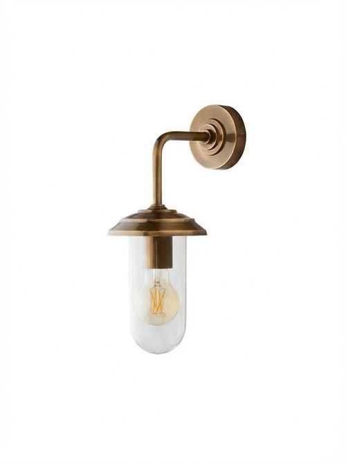Curlew Ip44 Wall Light in Antique Brass