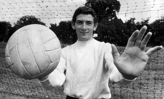 Pat jennings at Tottenham after signing from Watford in 1964.