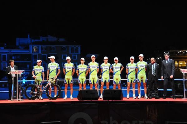 Liquigas on the podium