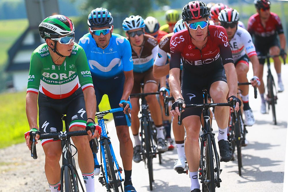 Davide Formolo (ITA - Bora - Hansgrohe) racing in the Italian champion kit at stage 6 of the Tour de Pologne