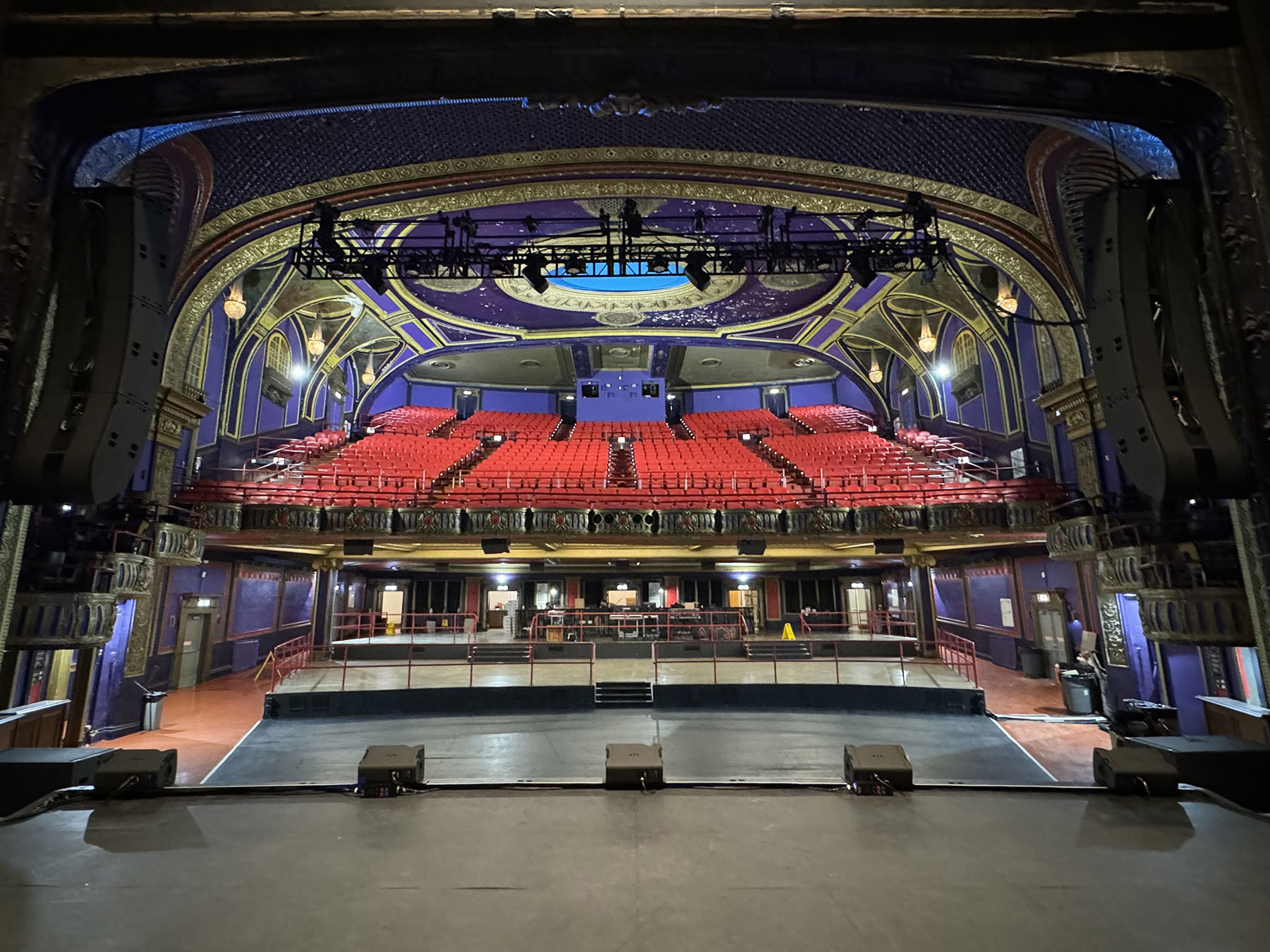 Local industrial music legends Ministry take the stage at the Riv, with its L-Acoustics A15/KS21 side-fills in view behind the L2/L2D hangs.