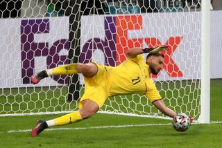Donnarumma saves Alvaro Morata's penalty during Italy's shootout win against Spain