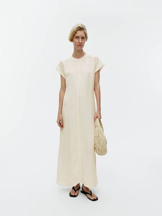 Cap-Sleeve Dress - White - Arket Gb