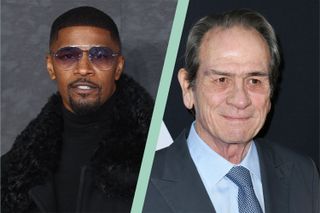 A collage of Jamie Foxx (left) and Tommy Lee Jones (right)