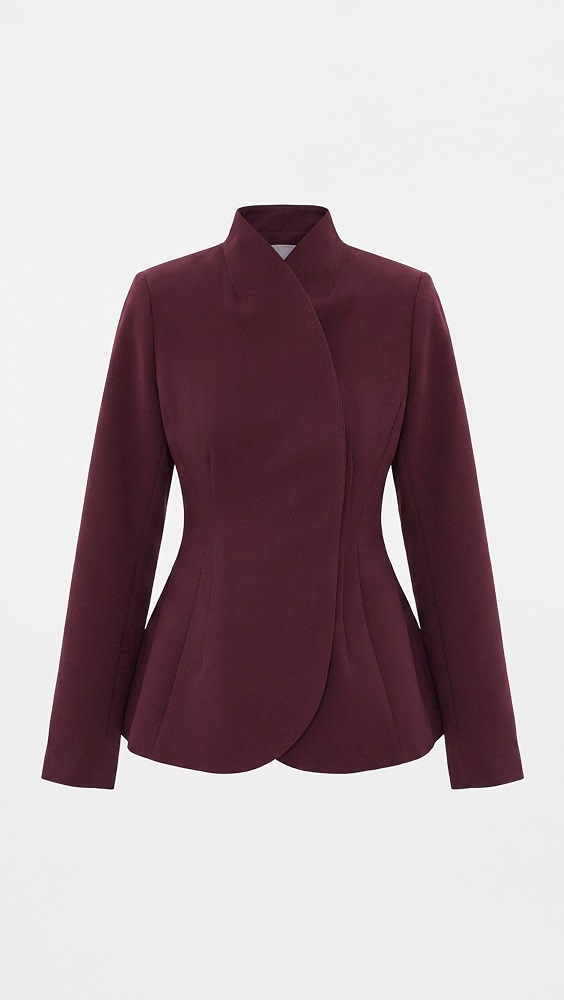 Daphne High Neck Jacket - Plum