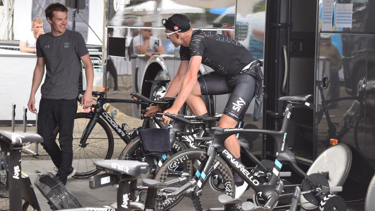 Ian Stannard was all smiles ahead of the stage start but pulled out of the race following the time trial due to illness