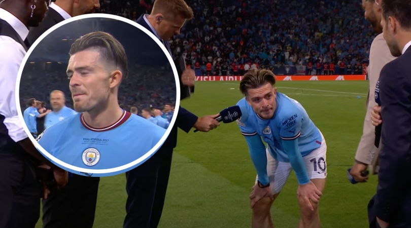 Watch: Jack Grealish breaks down in tears after winning the Champions League final thumbnail