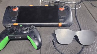 Steam Deck OLED, Xreal glasses and Viture Play and charge with Xbox controller