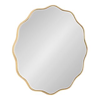 Scalloped wall mirror with gold frame