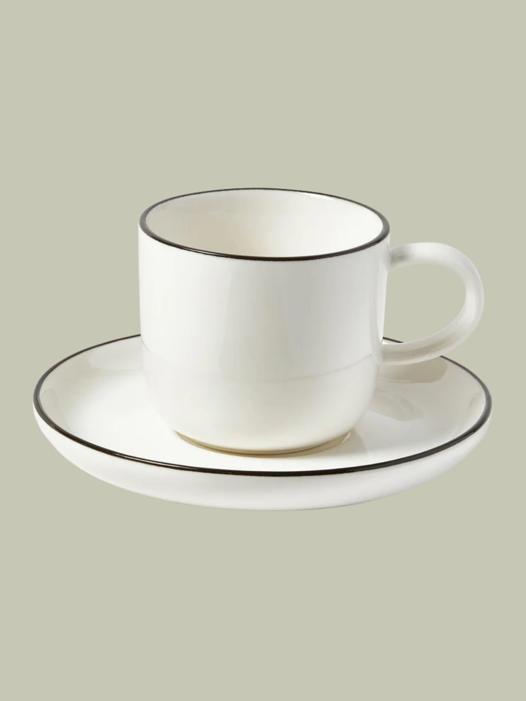 Westwing Collection, Porcelain Espresso Cups Facile With Saucers, Set of 2