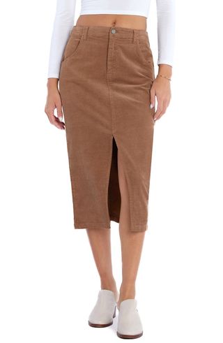 Daily Corduroy Front Slit Skirt