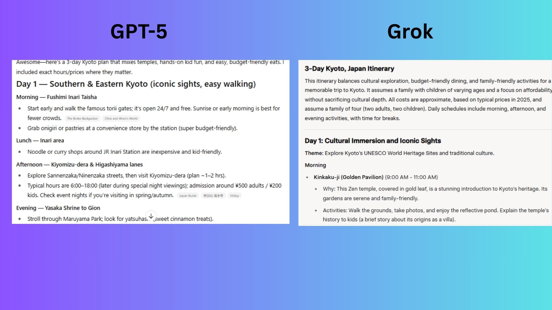 screenshot of GPT-5 and Grok 4