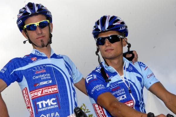Fuji-Servetto teammates Hector Gonzalez Baeza and Davide Vigano.