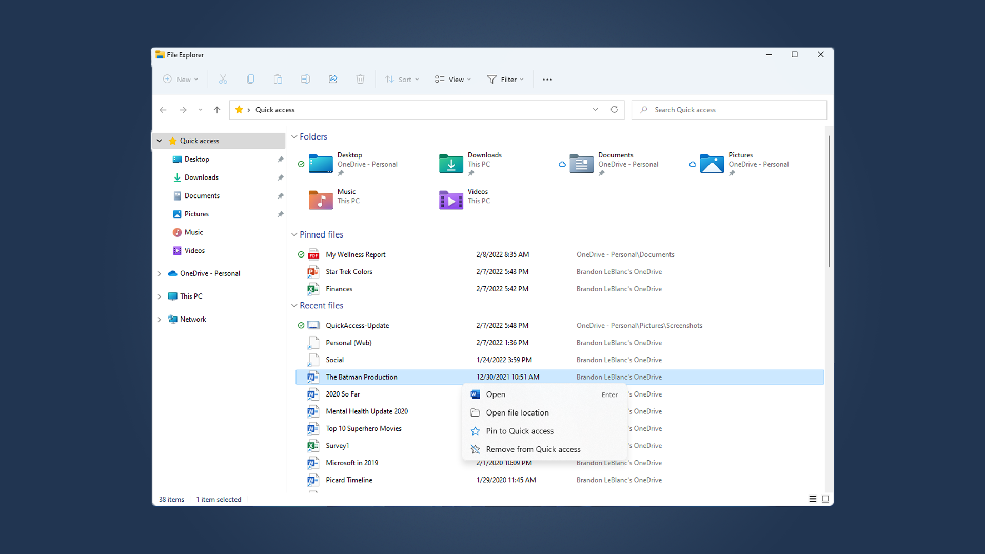 Windows 11 File Explorer in Sun Valley 2 update