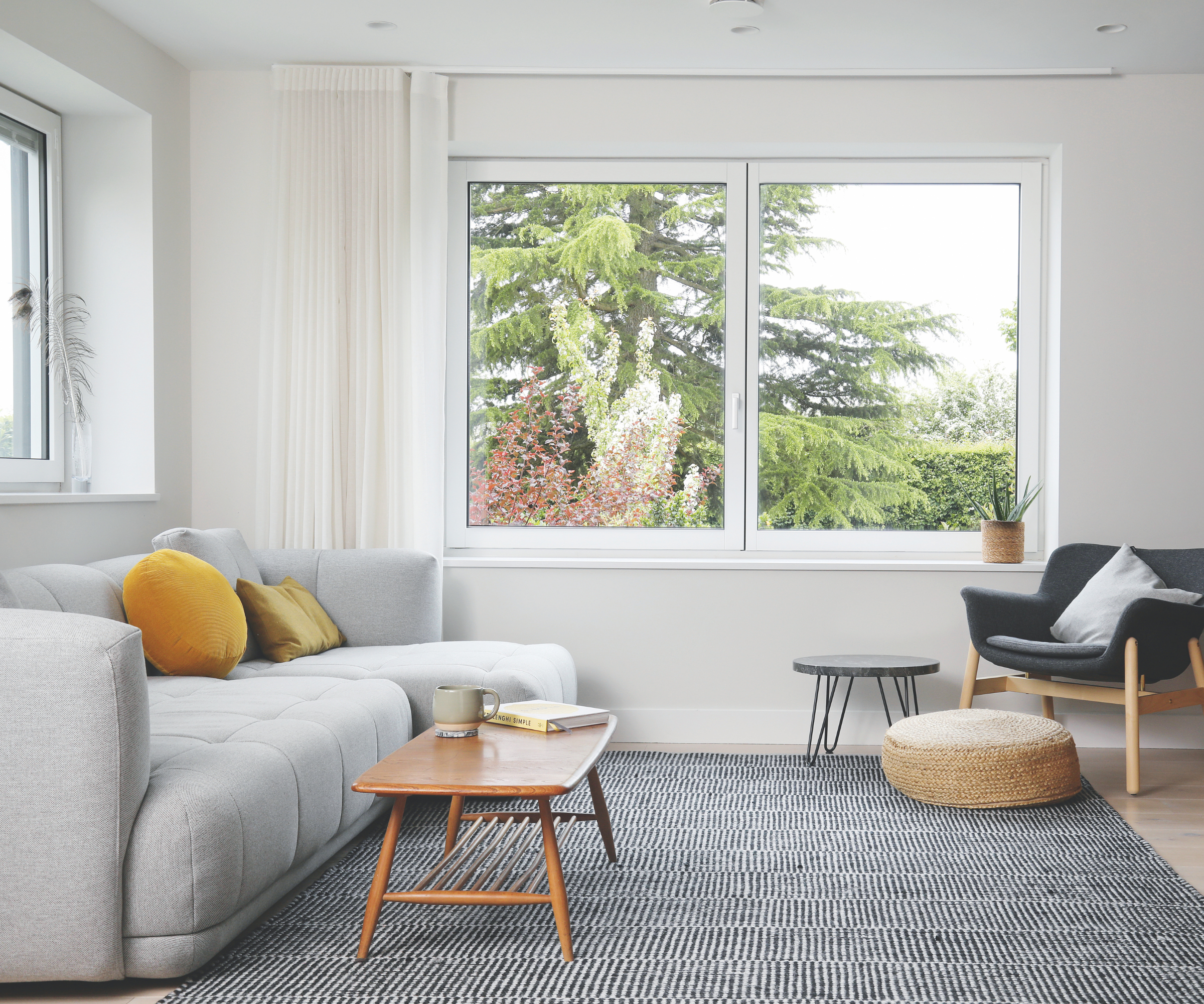 Small living room with neutral decor