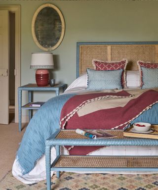 sky blue and sage bedroom