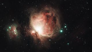 The Orion Nebula is a fuzzy patch just below Orion’s belt. Credit: Jeremy Muller/Pexels
