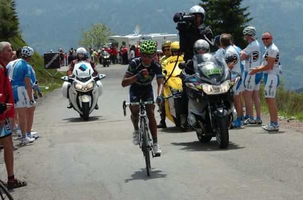 Nairo Quintana (Movistar Team) heads towards his stage win