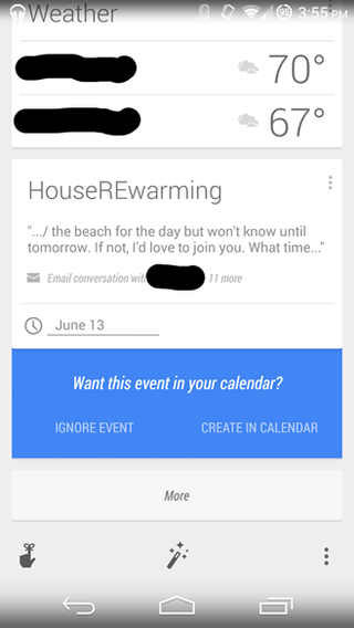 Google Now can scan your emails and suggest appointments to you