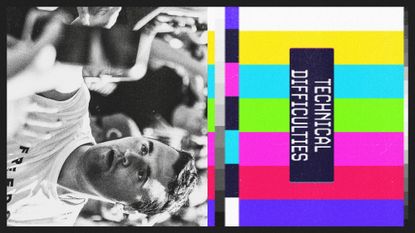 Illustration of Charlie Kirk and a broadcast test card