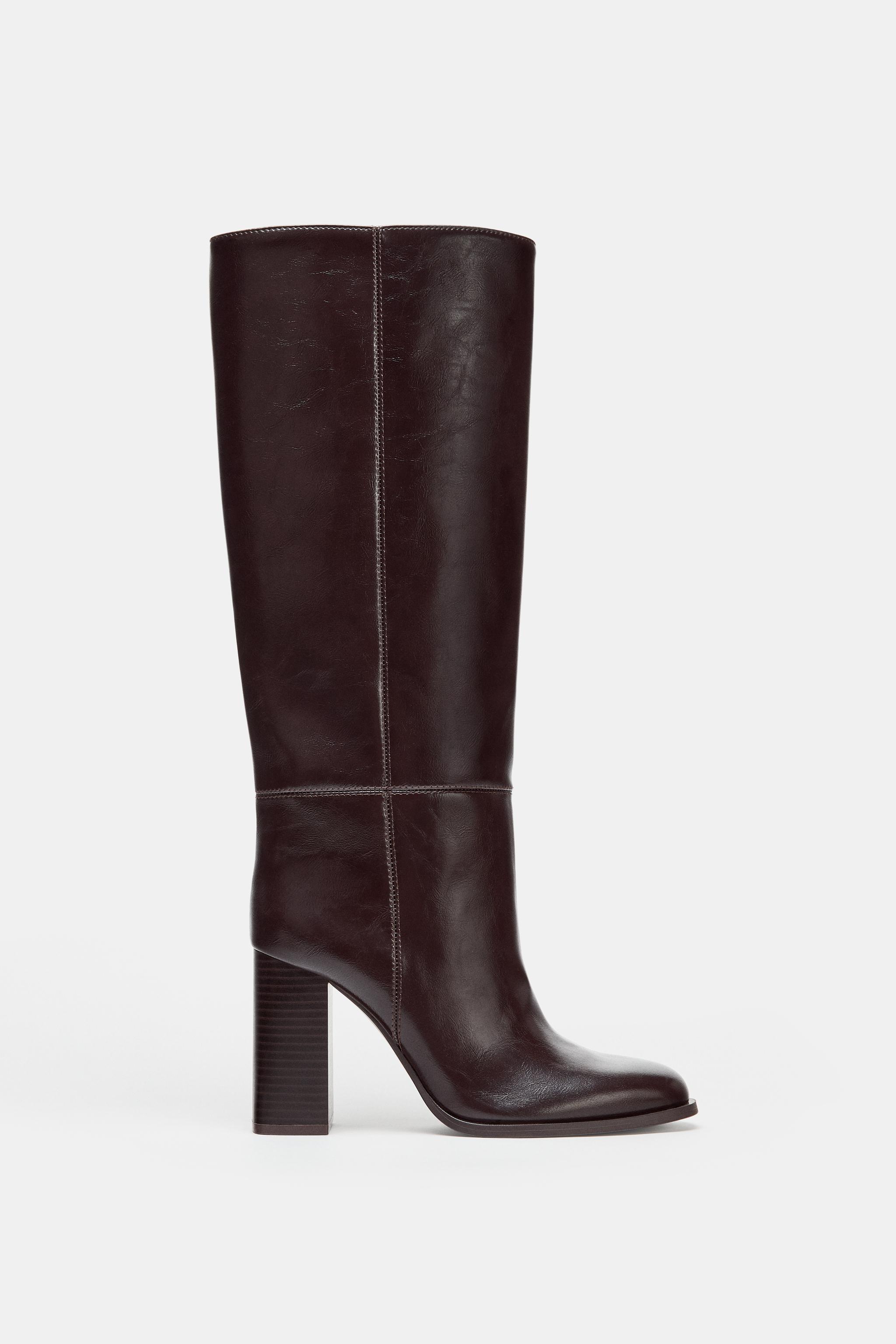 Block Heel Knee-High Boots