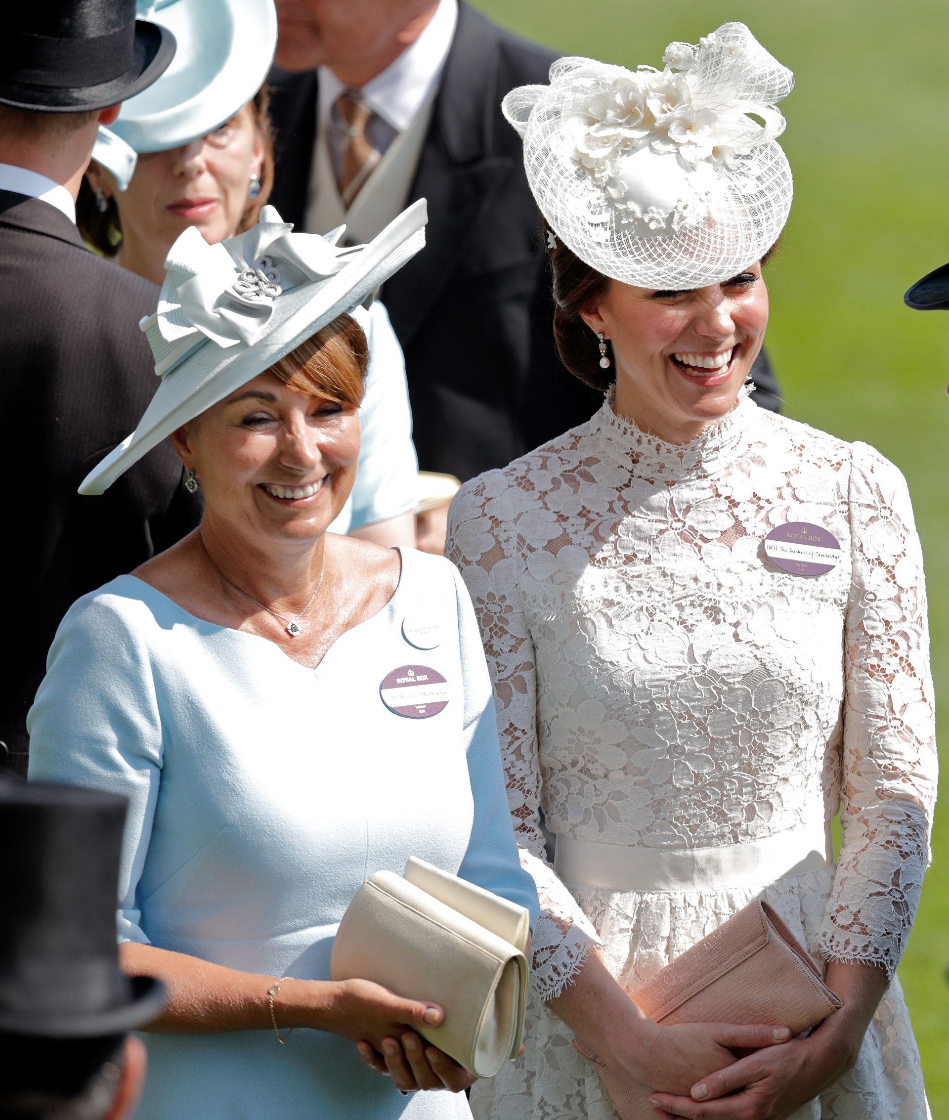 Catherine, Duchess of Cambridge (R) and her mother Carole Middleton attend day 1 of Royal Ascot at Ascot Racecourse on June 20, 2017 in Ascot, England.