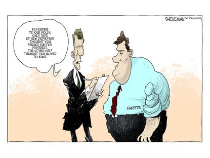 Political cartoon 2016 presidential election Chris Christie