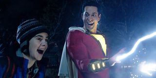 Shazam shows off his lightning to Freddie