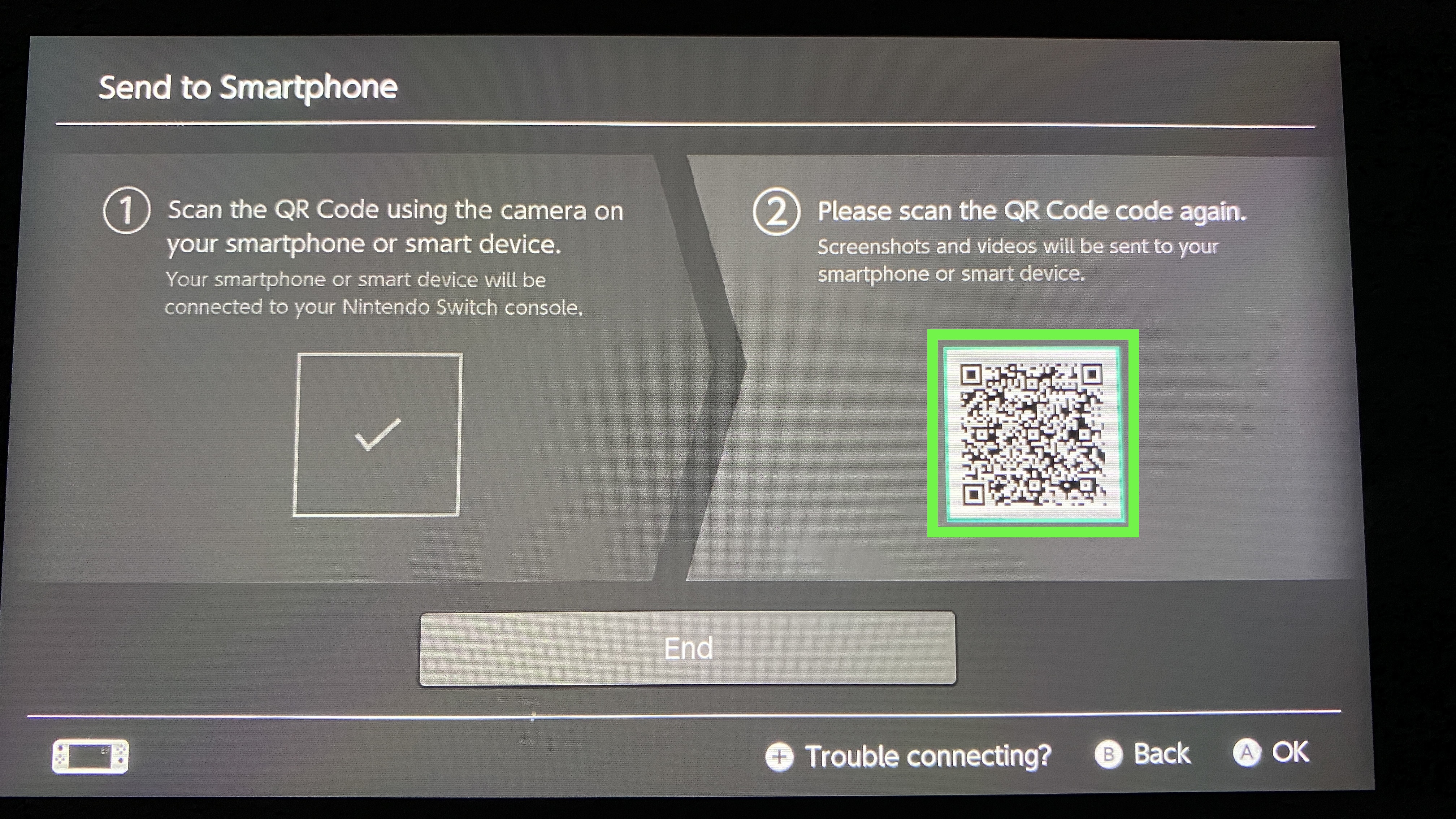 how to send nintendo switch screenshots to your phone - scan second QR code