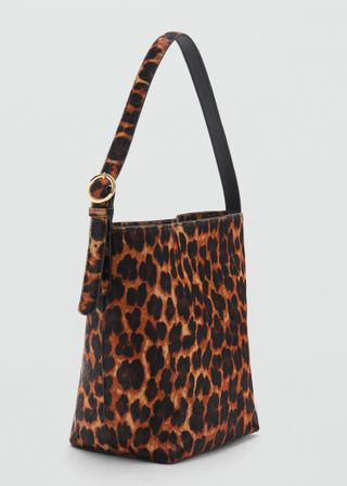 100% Leopard-Print Leather Bag - Women | Mango United Kingdom