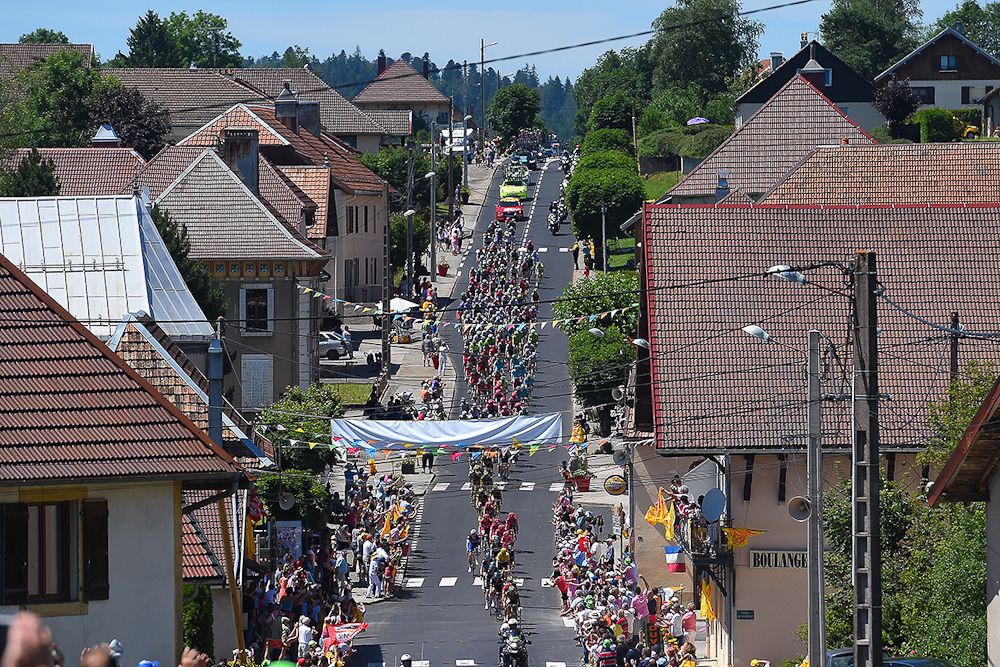 The peloton in action during stage 16 of the Tour de France.