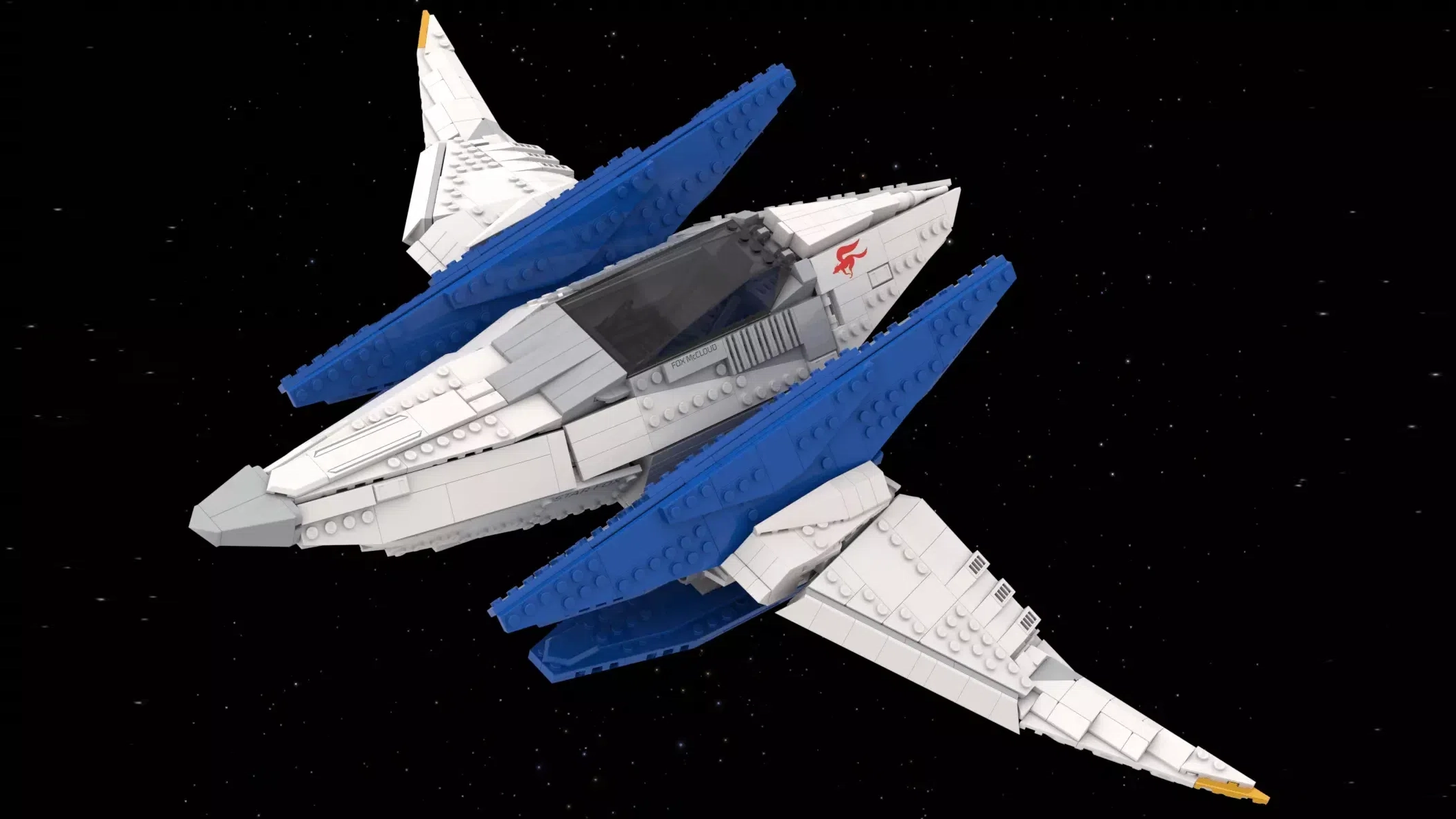 Star Fox Arwing Lego concept build by OfficierSerieuzePruik