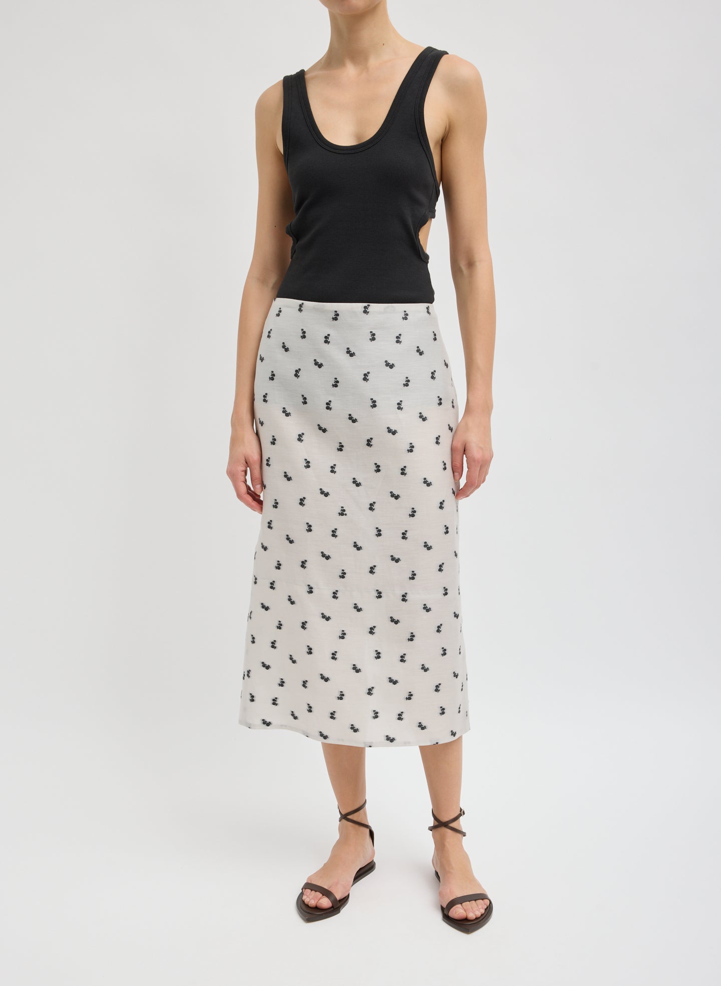 Silk Gazar Jacquard Pencil Skirt - Ivory Multi / 00 / U126sx5341